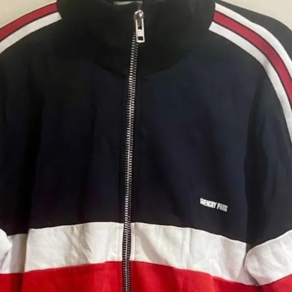 Givenchy Tri-Color Zipped Sweatshirt in Red, White and Black - Picture 3 of 7